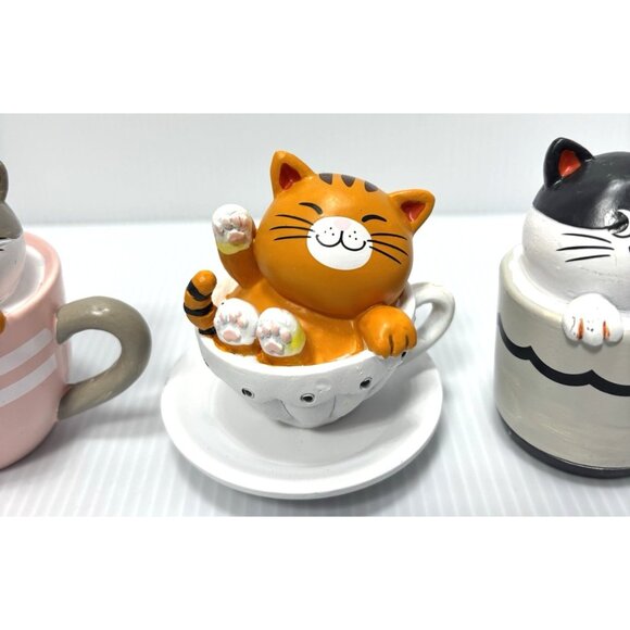 Ganz Teacup Cat Figurines 3pc Set Ceramic Kitten Collectible Home Decor Gift NEW - Picture 4 of 9